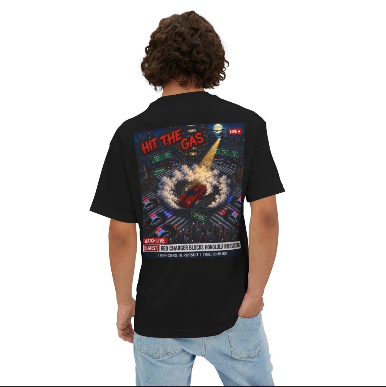 Honolulu Chase Tee — Black